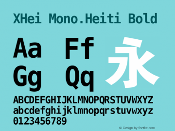 XHei-Mono.Heiti-Bold XHei Mono.Heiti - Version 6.0图片样张