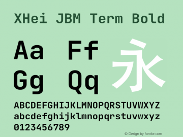 XHei JBM Term Bold Version 2.242图片样张