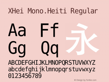 XHei Mono.Heiti Regular Version 1.00图片样张