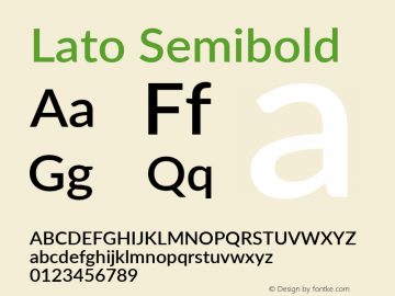 Lato Semibold Regular Version 2.006; 2014-01-15图片样张