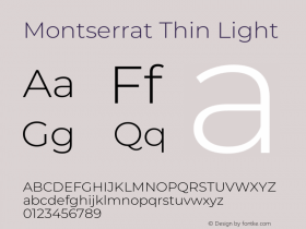 Montserrat Thin Light Version 8.000图片样张
