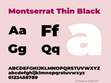 Montserrat Thin Black Version 8.000图片样张