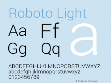 Roboto Light Version 1.100140; 2013图片样张