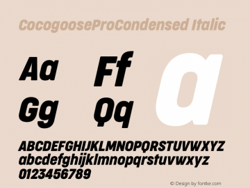 CocogooseProCondensed Italic Version 1.000图片样张