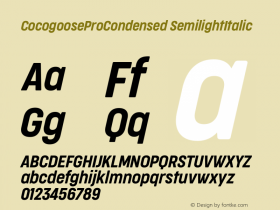 CocogooseProCondensed SemilightItalic Version 1.000图片样张