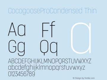 CocogooseProCondensed Thin Version 1.000图片样张