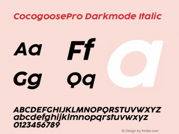 CocogoosePro Darkmode Italic Version 1.000图片样张