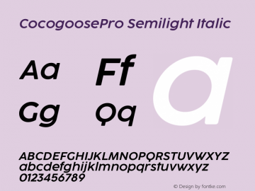 CocogoosePro Semilight Italic Version 1.000图片样张