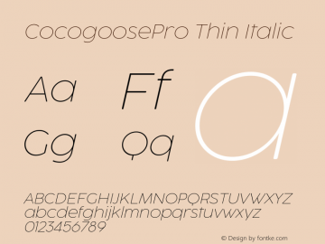 CocogoosePro Thin Italic Version 1.000图片样张