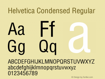 Helvetica Condensed Version 1.0图片样张