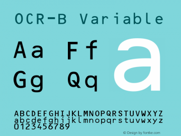 OCR-B Normal Version 1.001;FEAKit 1.0图片样张