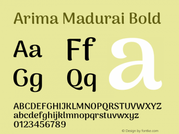 Arima Madurai Bold Version 1.020图片样张