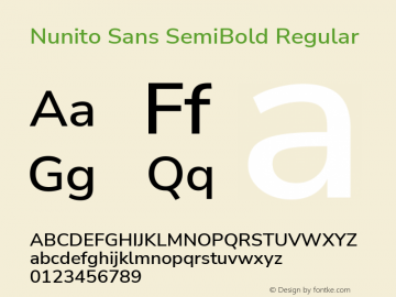 Nunito Sans SemiBold Version 3.006; ttfautohint (v1.8.3)图片样张