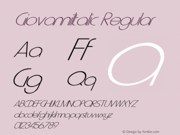 GiovanniItalic Regular Brendel            :01.09.1995 Font Sample