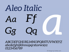 Aleo Italic Version 1.302图片样张