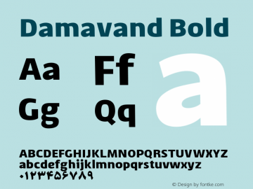 Damavand Bold Version 2.001;February 9, 2022;FontCreator 14.0.0.2814 64-bit图片样张