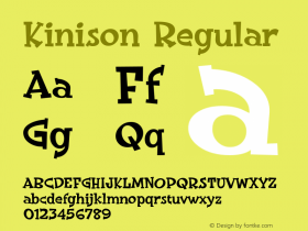 Kinison Regular 1.0 Font Sample