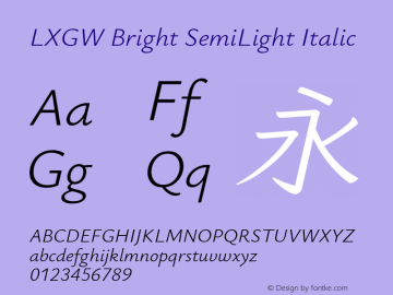 LXGW Bright SemiLight Italic Version 1.235图片样张