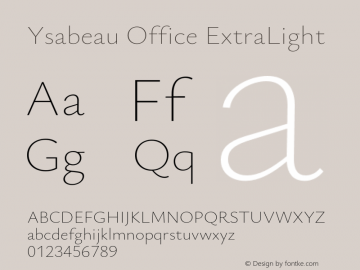 Ysabeau Office ExtraLight Version 0.031;FEAKit 1.0图片样张