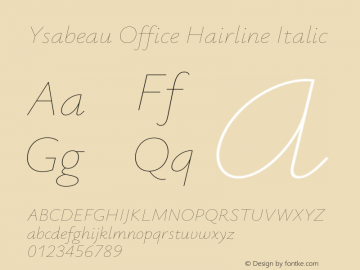 Ysabeau Office Hairline Italic Version 0.031;FEAKit 1.0图片样张