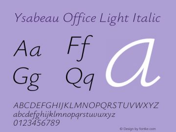 Ysabeau Office Light Italic Version 0.031;FEAKit 1.0图片样张