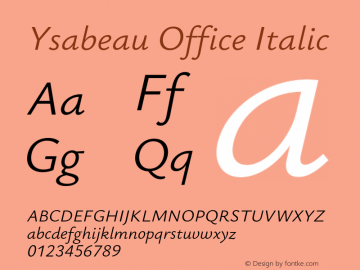Ysabeau Office Italic Version 0.031;FEAKit 1.0图片样张