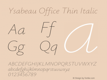 Ysabeau Office Thin Italic Version 0.031;FEAKit 1.0图片样张