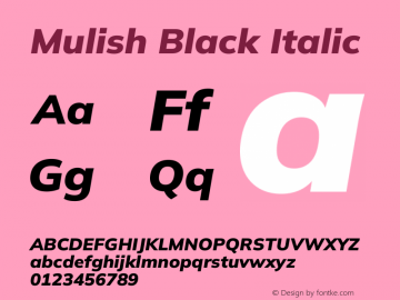 Mulish Black Italic Version 3.603图片样张