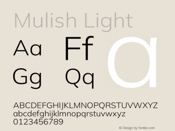 Mulish Light Version 3.603图片样张