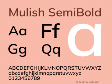 Mulish SemiBold Version 3.603图片样张