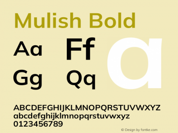 Mulish Bold Version 3.603图片样张