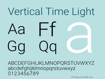 Vertical Time Light Version 3.00;May 12, 2022;FontCreator 13.0.0.2613 64-bit图片样张