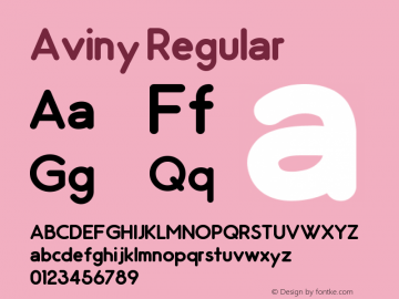 Aviny Version 3.00;January 20, 2021;FontCreator 13.0.0.2683 64-bit图片样张