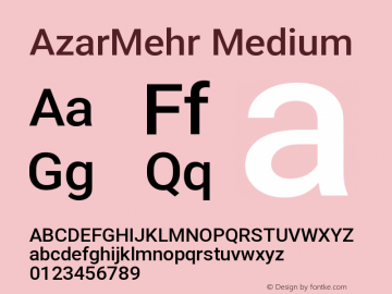 AzarMehr Medium Version 2.32;September 9, 2021;FontCreator 13.0.0.2683 64-bit图片样张