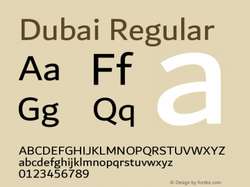 Dubai Version 1.00;January 23, 2021;FontCreator 13.0.0.2683 64-bit图片样张