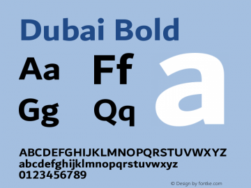 Dubai Bold Version 1.00;January 23, 2021;FontCreator 13.0.0.2683 64-bit图片样张