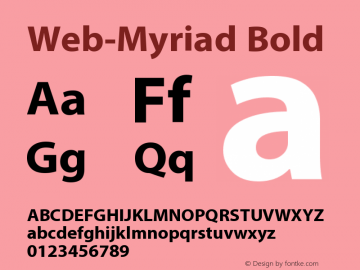 Web-Myriad Bold Version 1.032;January 22, 2021;FontCreator 13.0.0.2683 64-bit图片样张