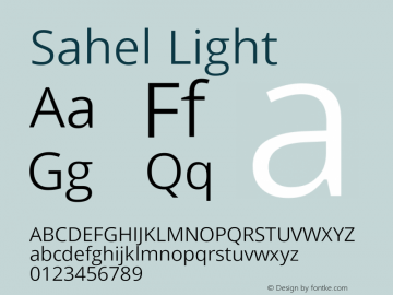 Sahel Light Version 3.40;January 22, 2021;FontCreator 13.0.0.2683 64-bit图片样张