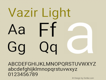 Vazir Light Version 27.002;January 24, 2021;FontCreator 13.0.0.2683 64-bit图片样张