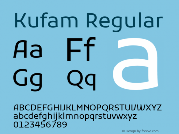 Kufam Regular Version 1.300; ttfautohint (v1.8.3)图片样张