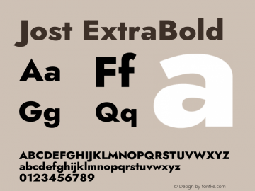 Jost ExtraBold Version 3.7图片样张