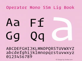 Operator Mono SSm Lig Book Version 1.200图片样张