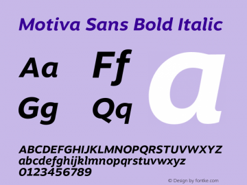 Motiva Sans Bold Italic Version 3.500;PS 003.500;hotconv 1.0.88;makeotf.lib2.5.64775图片样张