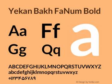 Yekan Bakh FaNum Bold Version 1.000图片样张
