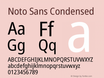 Noto Sans Condensed Version 2.008图片样张