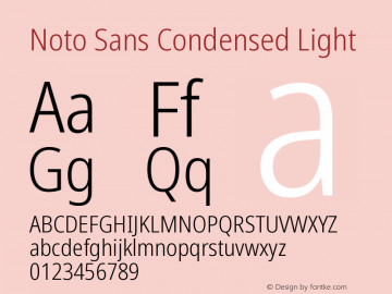 Noto Sans Condensed Light Version 2.008图片样张