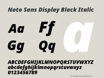 Noto Sans Display Black Italic Version 2.008图片样张