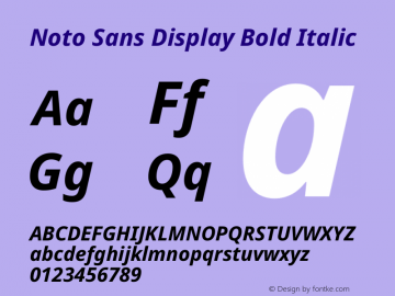 Noto Sans Display Bold Italic Version 2.007图片样张