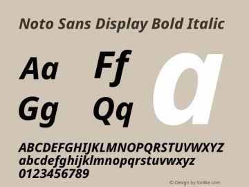 Noto Sans Display Bold Italic Version 2.008图片样张