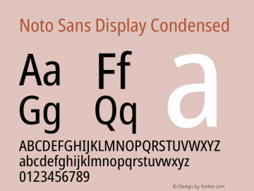 Noto Sans Display Condensed Version 2.007图片样张